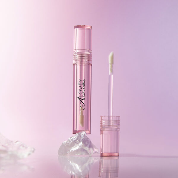 Pink lip gloss tube