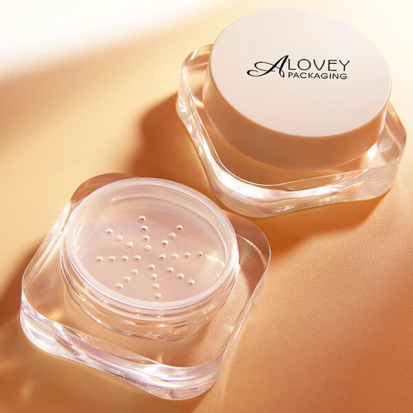 square loose powder case with sifter 