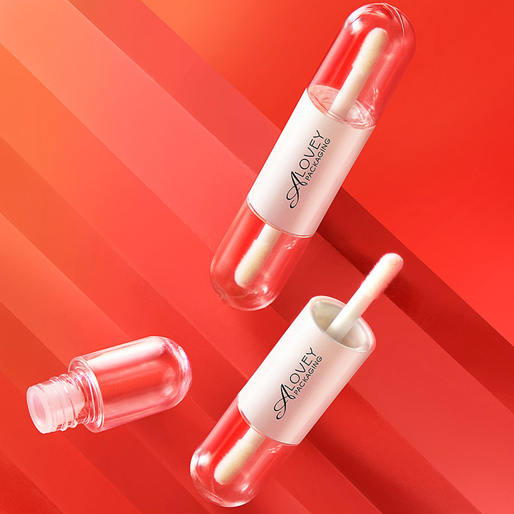 Dual head lip gloss tube