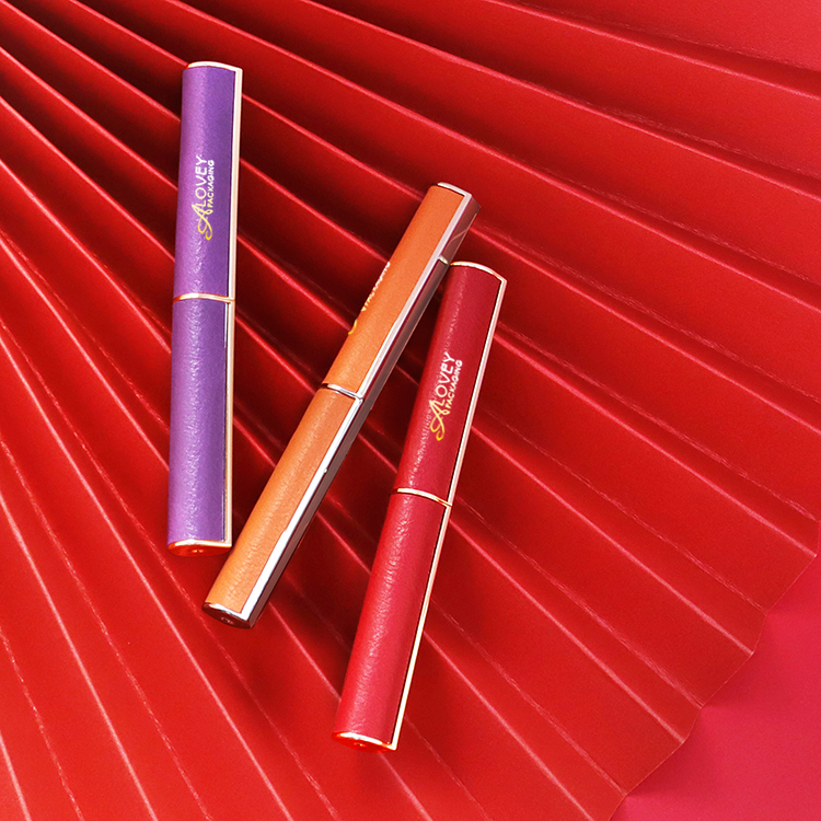 Luxury leather lipstick tube
